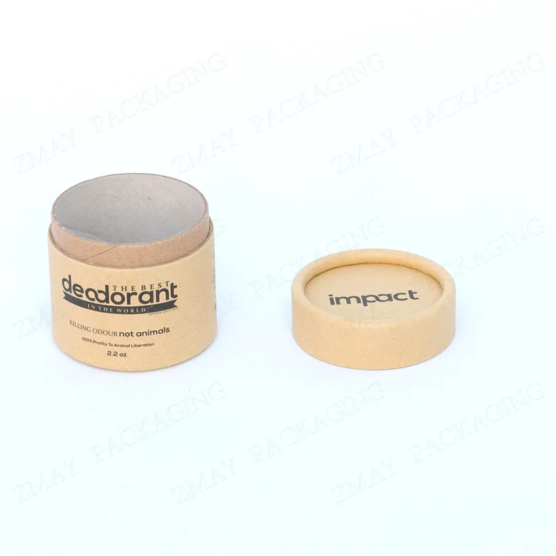 kraft lip balm paper tube custom design cardboard cylinder container for deodorant stick packaging natural plain