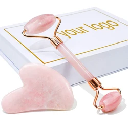 Hot Selling Anti Aging Rose Quartz Face Eyes Neck Massager Natural Beauty Skin Care Tools Body Muscle Facial Jade Roller