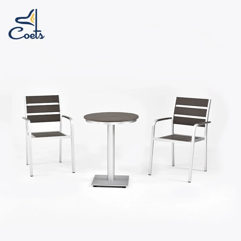 Coets  High Quality Brushed Aluminum Patio Restaurant tables and chairs Outdoor restaurant Furniture outdoor dining set
