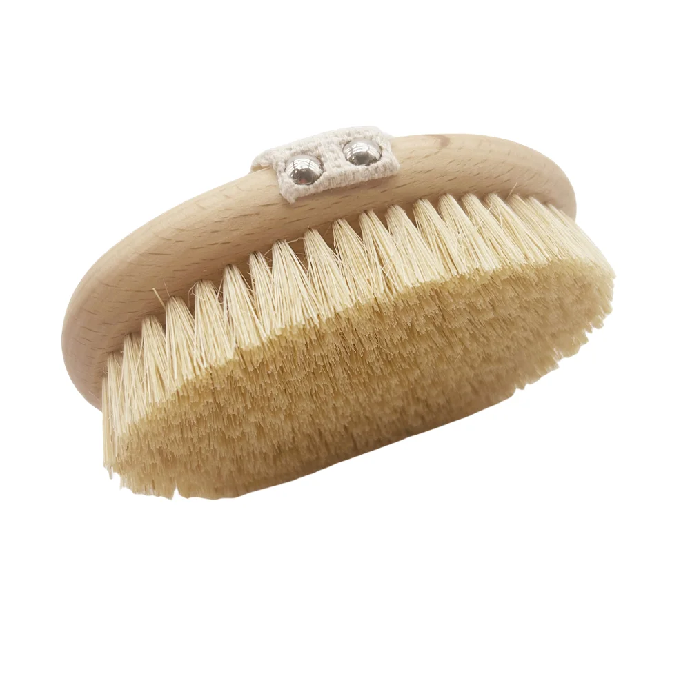 Premium Beech Wooden Body Brush with Natural Stiff Sisal Bristles for Remove Dead Skin,Cellulite Treatment