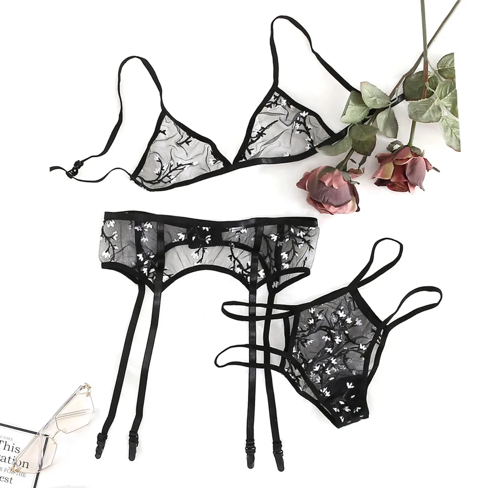 
Attractive Style Women Lingerie Hot Lady Sexy Underwear Transparent Lace Young Beautiful Girls Bra Panty Set 