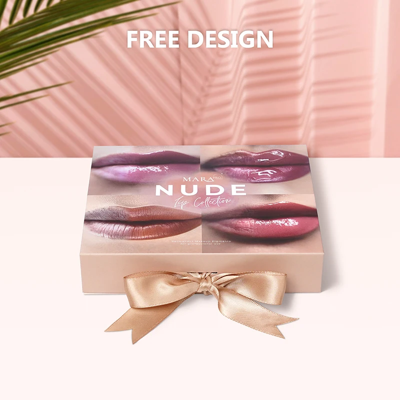 Lipstick Box Custom Magnet Closed Hard Cardboard Silver Stamping Cosmetic Wallet Gift Package Eva Insert Instruction Book Ribbon