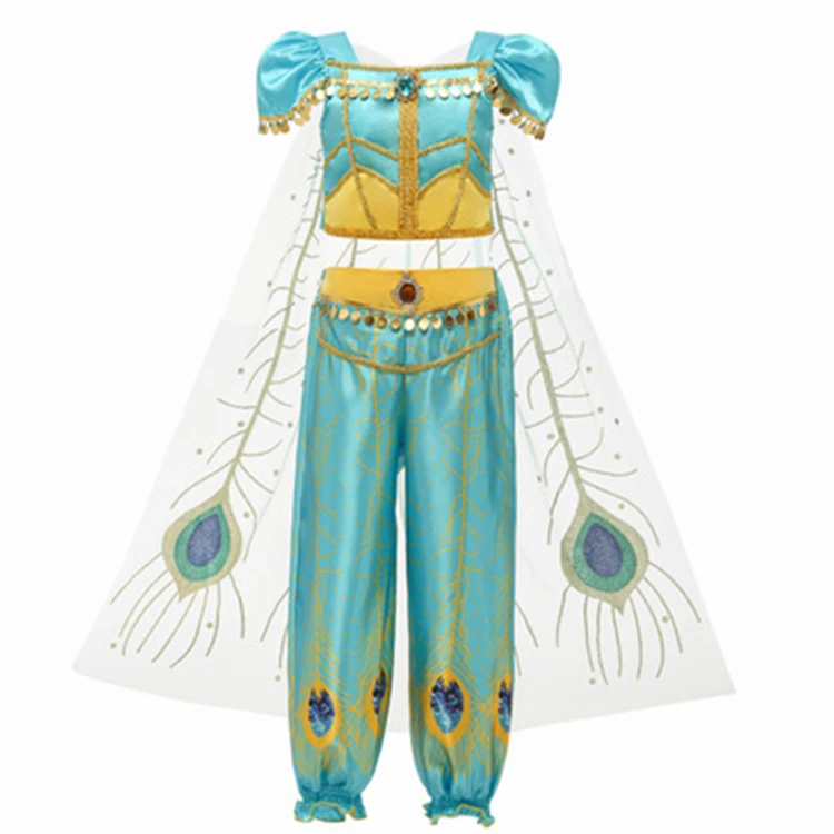 Arabian Princess Baby Dress Up Girl Peacock Fancy Costume Children Cosplay Photography Halloween Party Outfit Kids Clothes