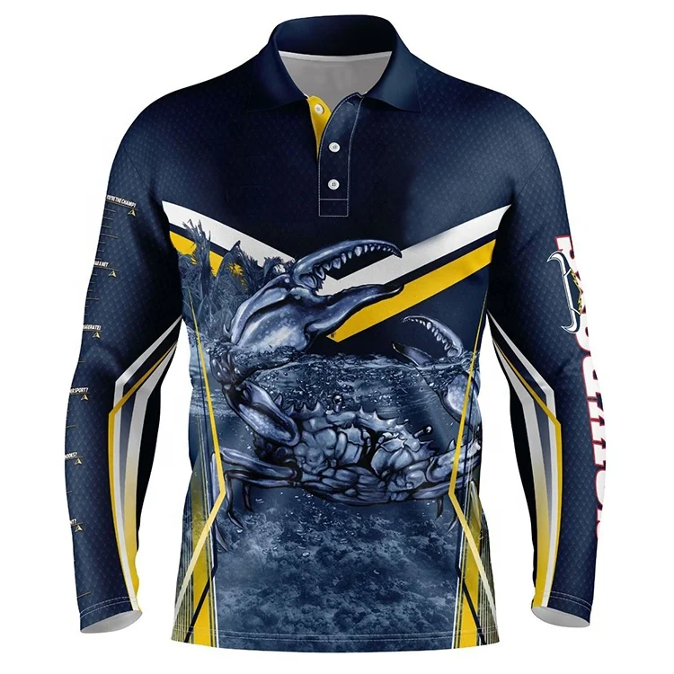 Breathable Custom Made Polyester Sublimated Printing Fishing Shirts