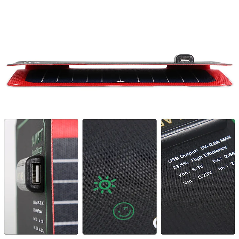 Etfe High Quality Spot Folding Solar Panel Four Foldable 14W Folding Solar Panel Laminated Folding Solar Panels