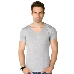 Wholesales High Quality Bamboo Fiber T-shirt Men Large Size T-shirt O neck V neck Short Sleeve