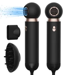 Mini Hair Dryer Professional Hair Blow Dryer with Dual Ionic Technology Powerful 1800W Plasma Hair Dryer with 3 Intelligent Heat