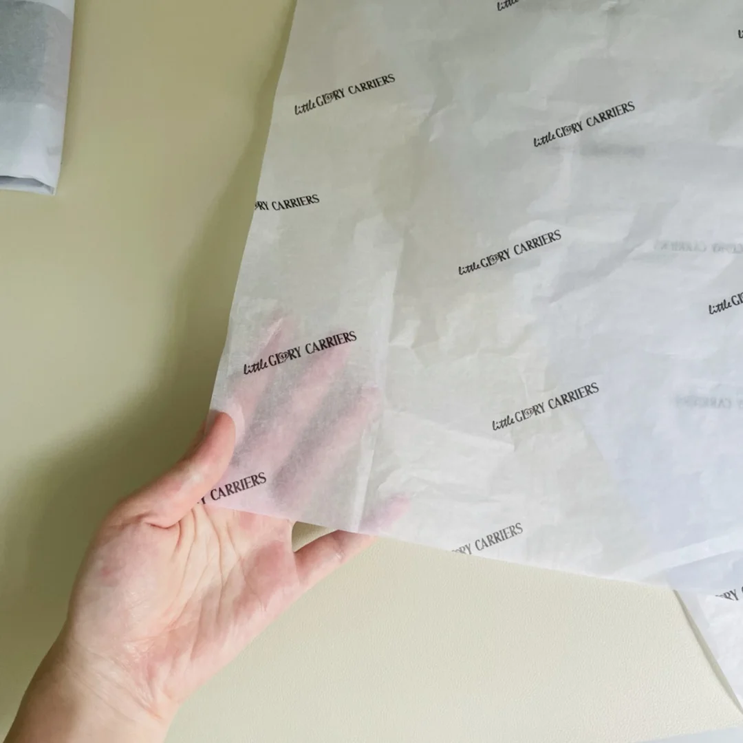 Custom tissue paper white printed logo 17g wrapping paper for gift