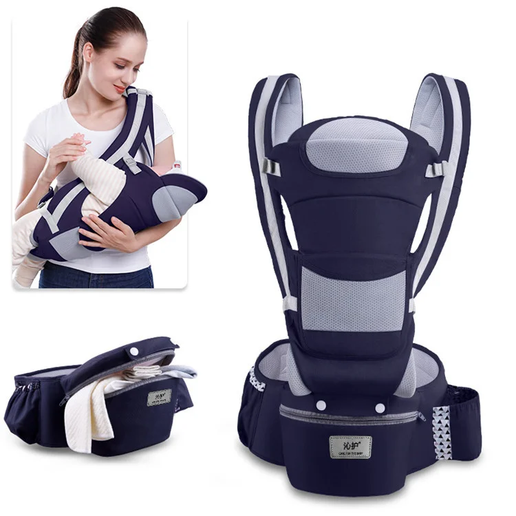 High Quality Ergonomic Comfortable Front Facing Cloth 4 In 1 Baby Sling Wrap Carrier Backpack With Hip Seat