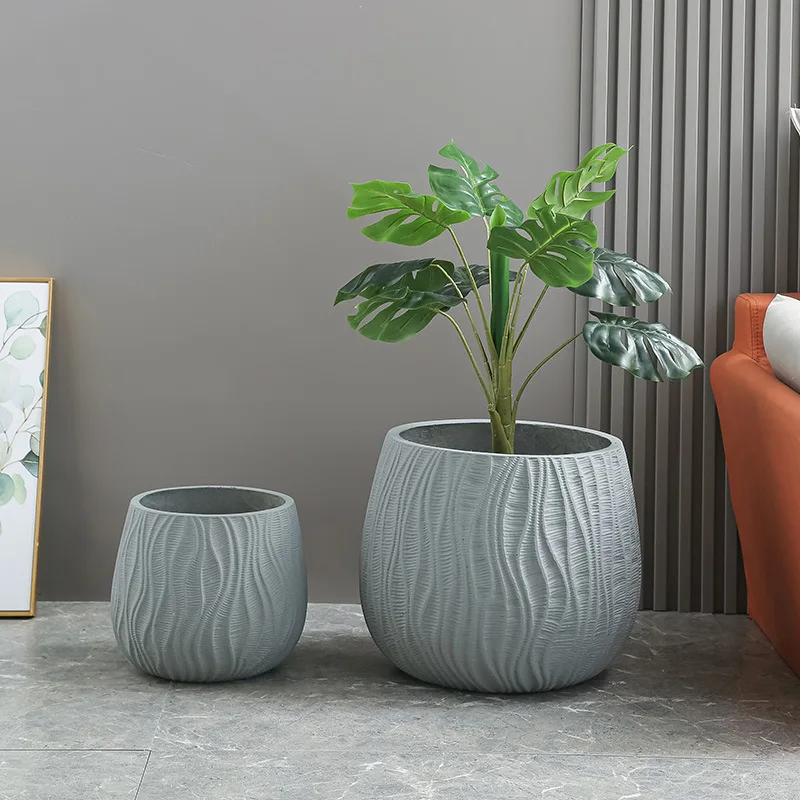 New sale home garden modern decorative flower pots living room pot de fleur decoration fiberglass clay planter pots