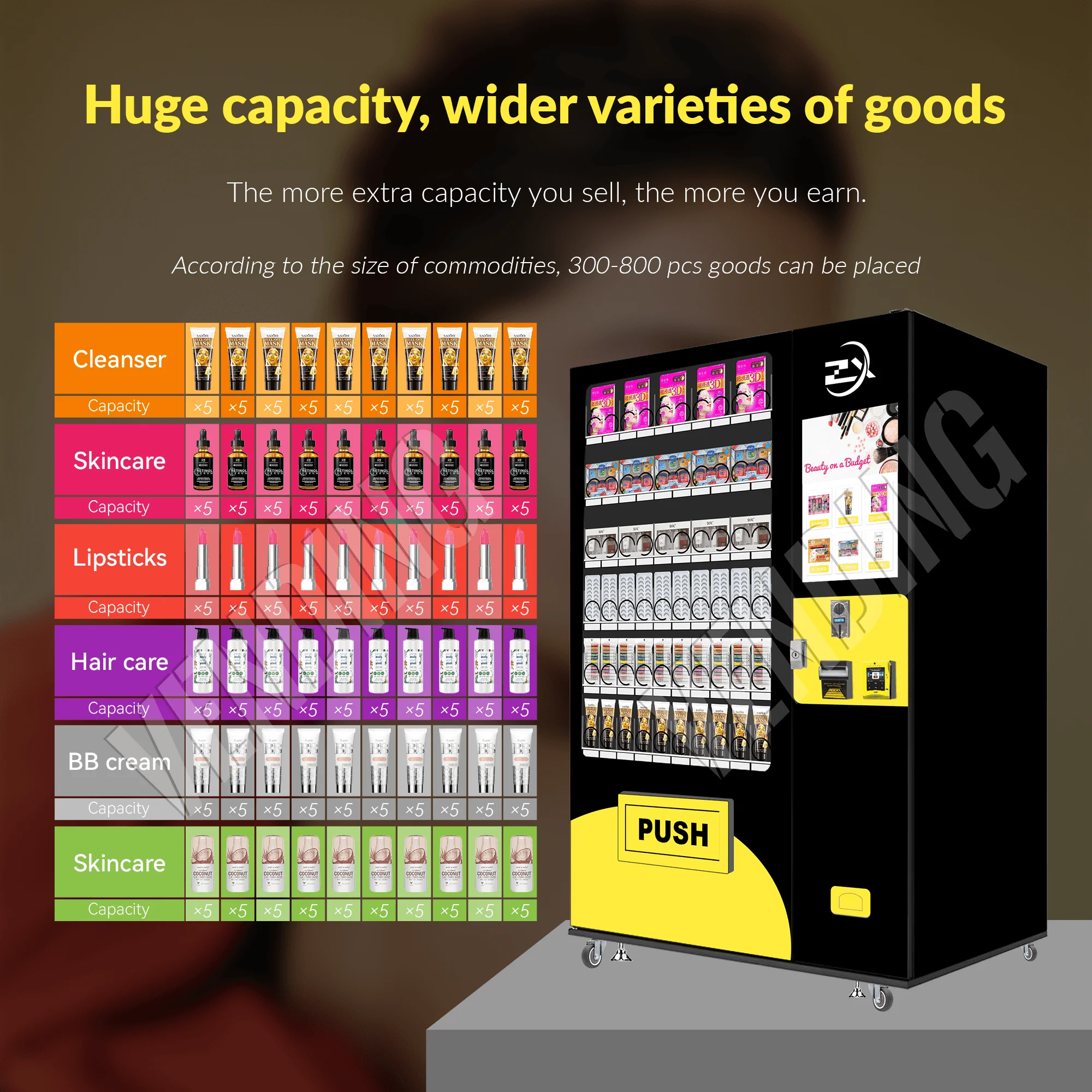 Sdk Function Coin/qr Code/token Beauty Products Vending Machine Credit Card And Token Payment System For Beauty Products