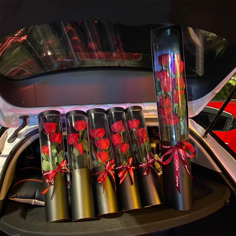 Новая идея 2022, свадебный подарок, консервированные розы, букет искусственных цветов, цилиндрическая коробка, День матери, День Святого Валентина, подарочный набор