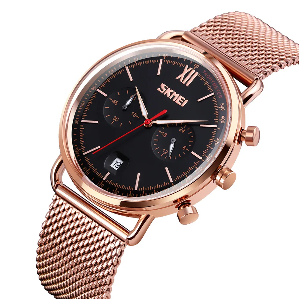 Мужские Водонепроницаемые наручные часы из нержавеющей стали Skmei