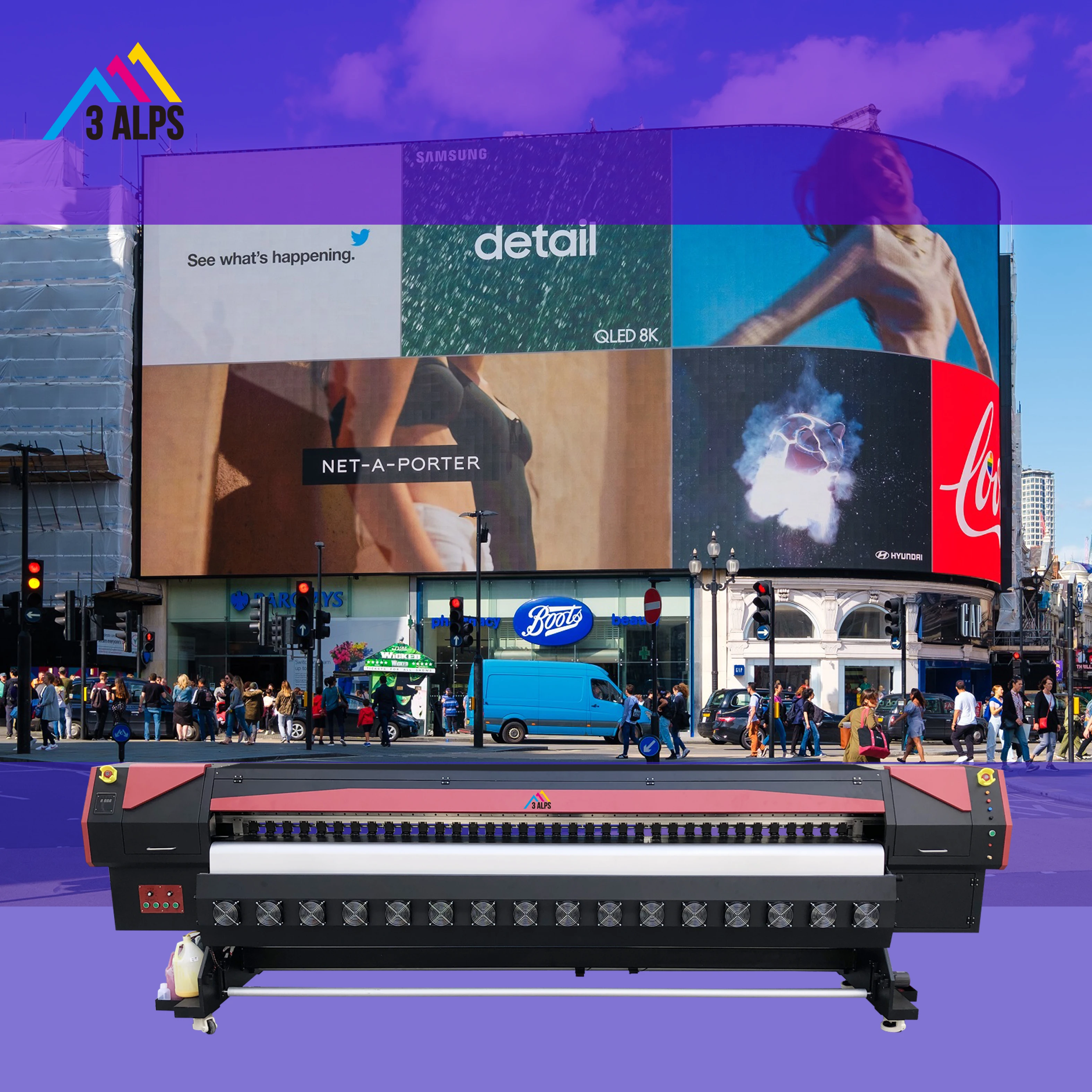 3ALPS 3.2m luxury large format solvent inkjet printer for outdoor advertising materials