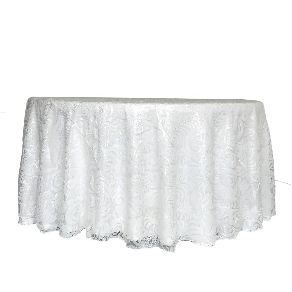 Luxury embroidered sequin round  tablecloth for wedding