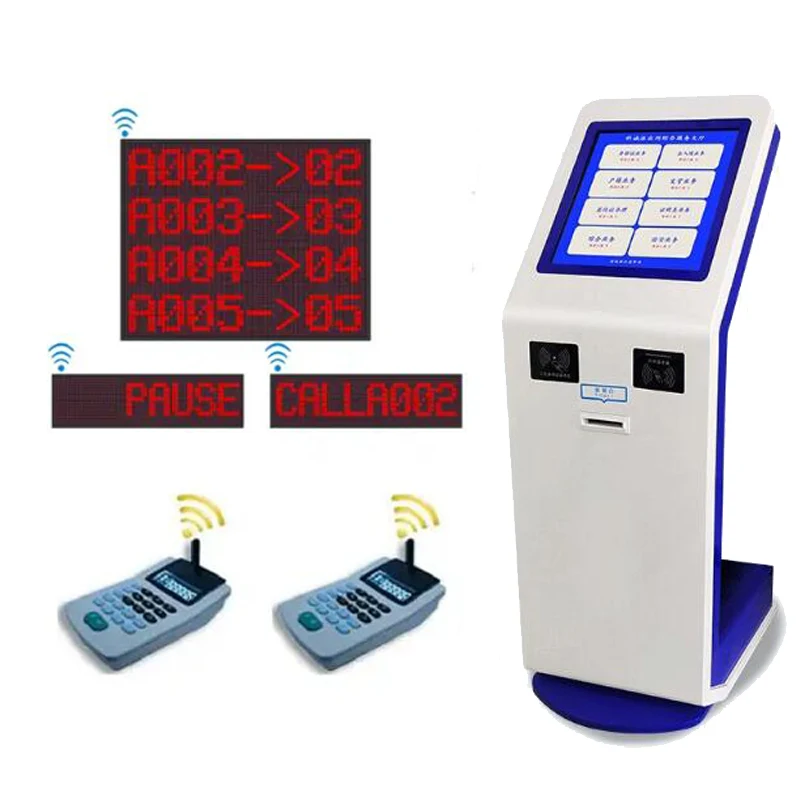 hot sale bank/hospital queue kiosk lcd touch screen 80mm thermal printer self service queue management system kiosk