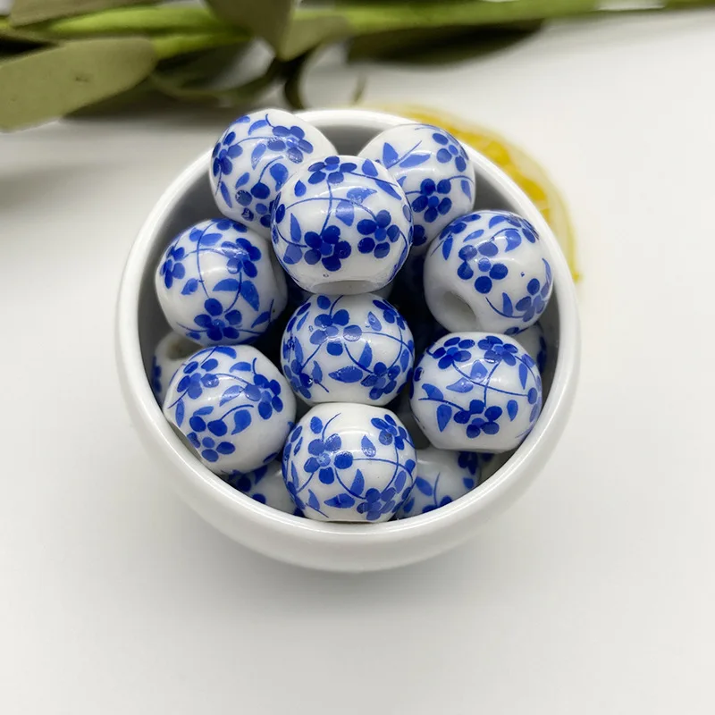 6-12mm Ceramic Beads DIY/Handmade Exquisite Ceramic Blue And White Ceramic National Style Beads for Jewelry Making
