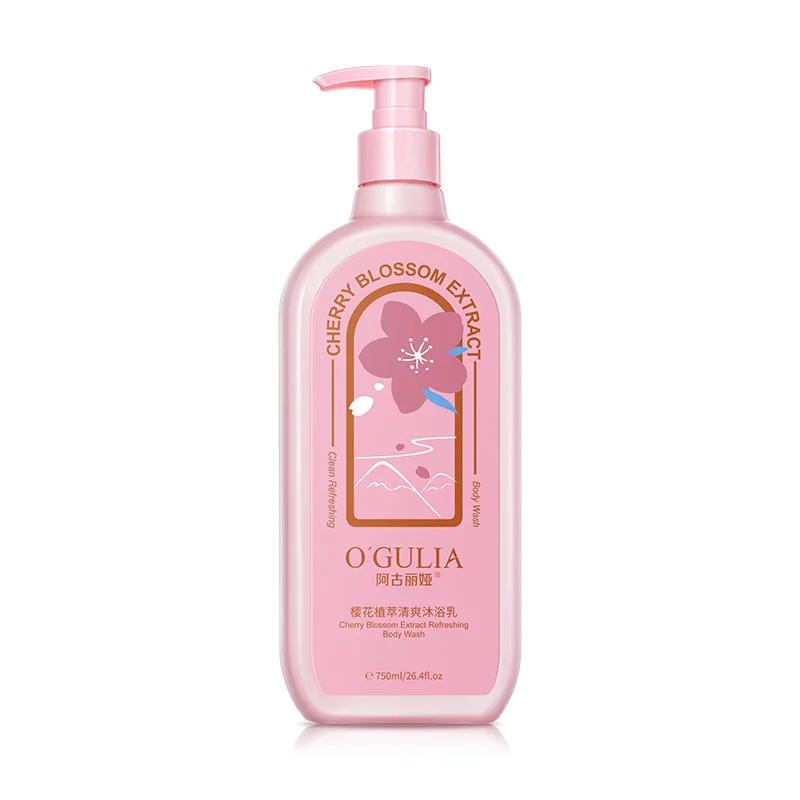 Wholesale OGULIA private laebel sea salt shampoo and cherry blossom shower gel set