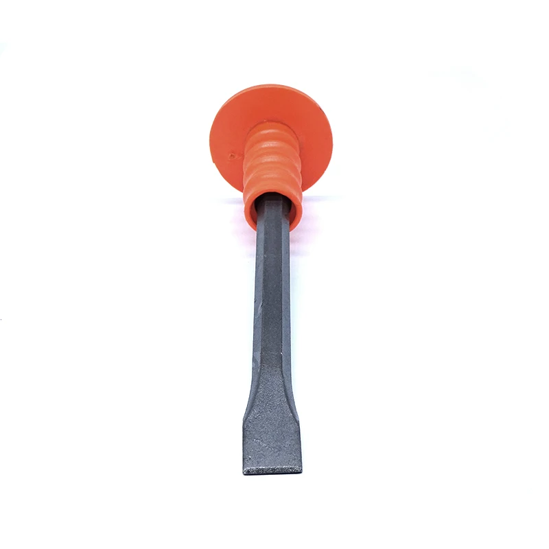 PVC handle rubber handle carbon steel flat head stone chisel
