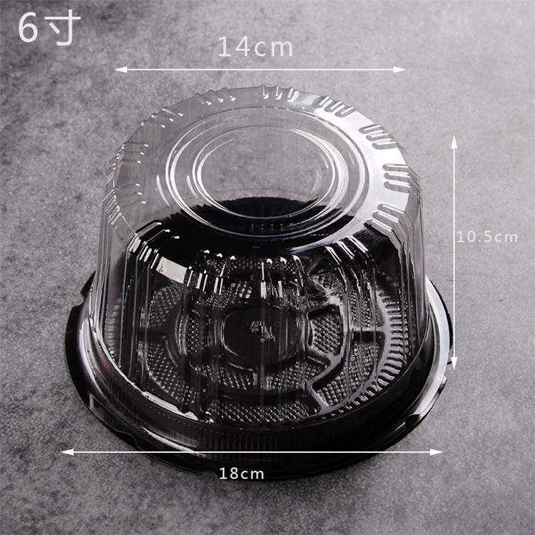 Hot sale Round clear Box catering tray  with lids Cheese Pastry Mousse bakery box for cake salad