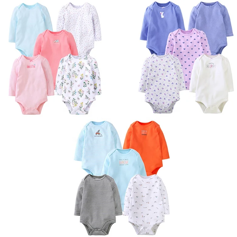 
FITBEAR Wholesales Newborn Baby Romper Long Sleeve Bodysuits Clothes Rompers Suit 