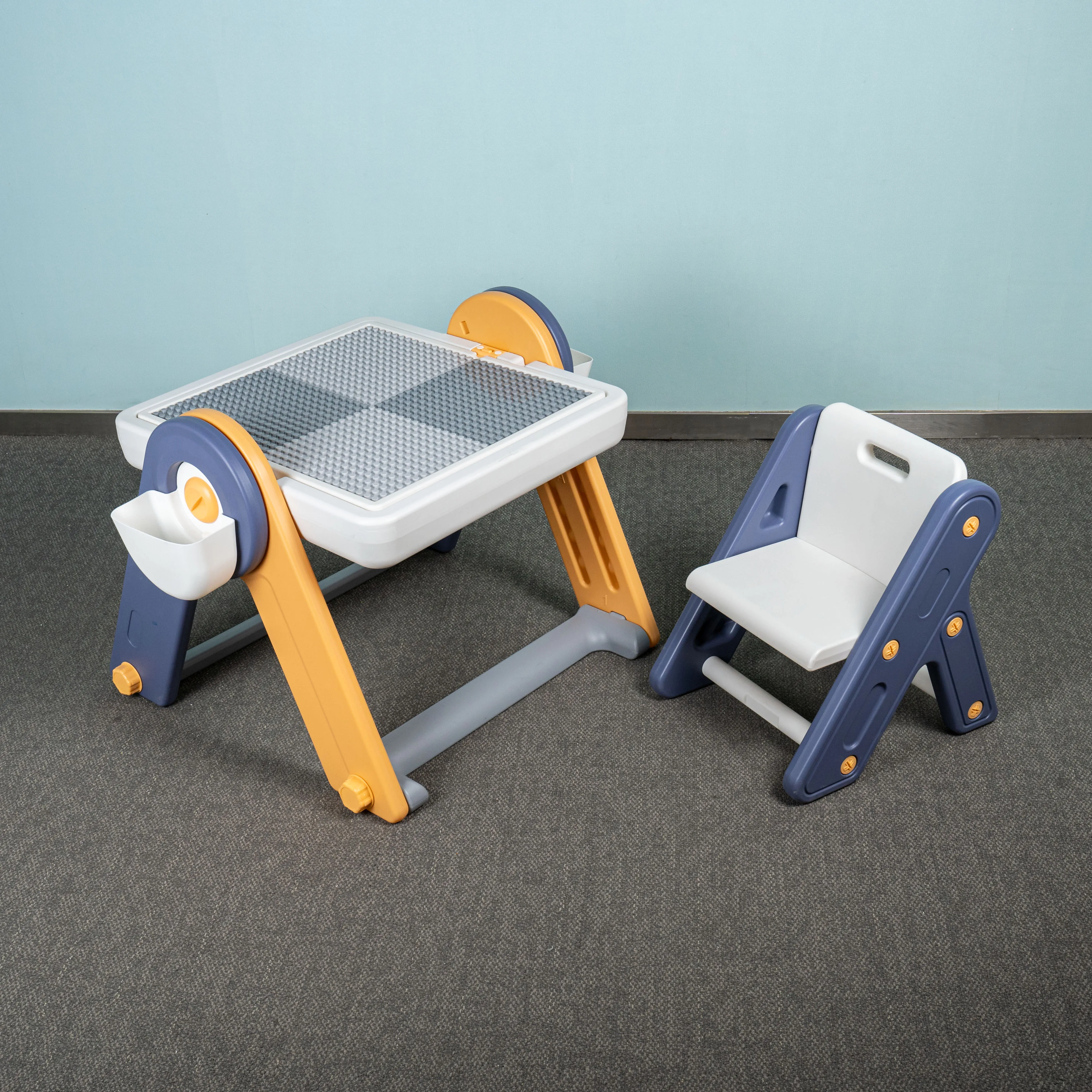 Preschool Desks Multifunctional Magnetic Drawing Plastic Building Block Table Play Baby Activity Child Tables and Chairs