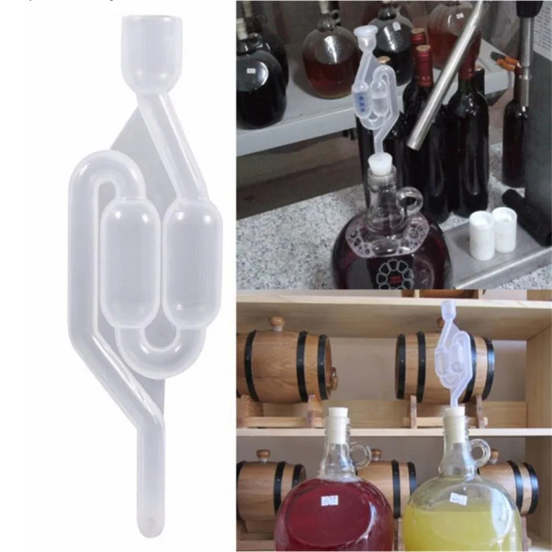 Twin Bubble Airlock for Fermenting Wine and Beer Making BPA-Free Cylinder Airlock Used for Brewing Wine, Beer, Pickles