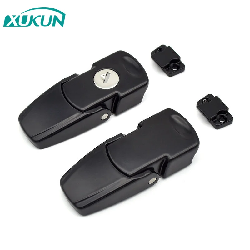 XK723-7V-1BS Cabinet Black Coated Metal Hasp Latch DK604 Security Toggle Lock With Two Keys