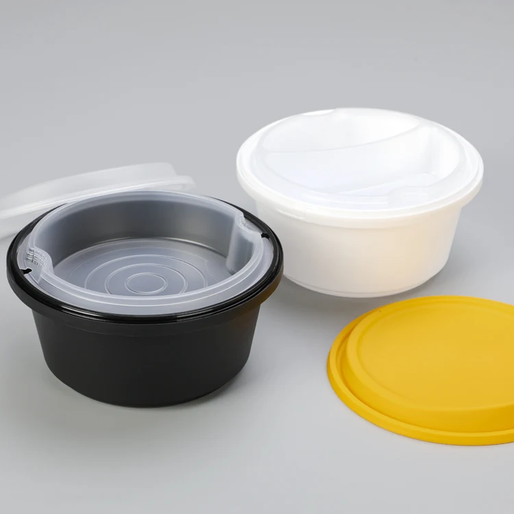 1000ml 32oz Custom LOGO available plastic bowl with inviolable closure tamper evident box container for food with lock