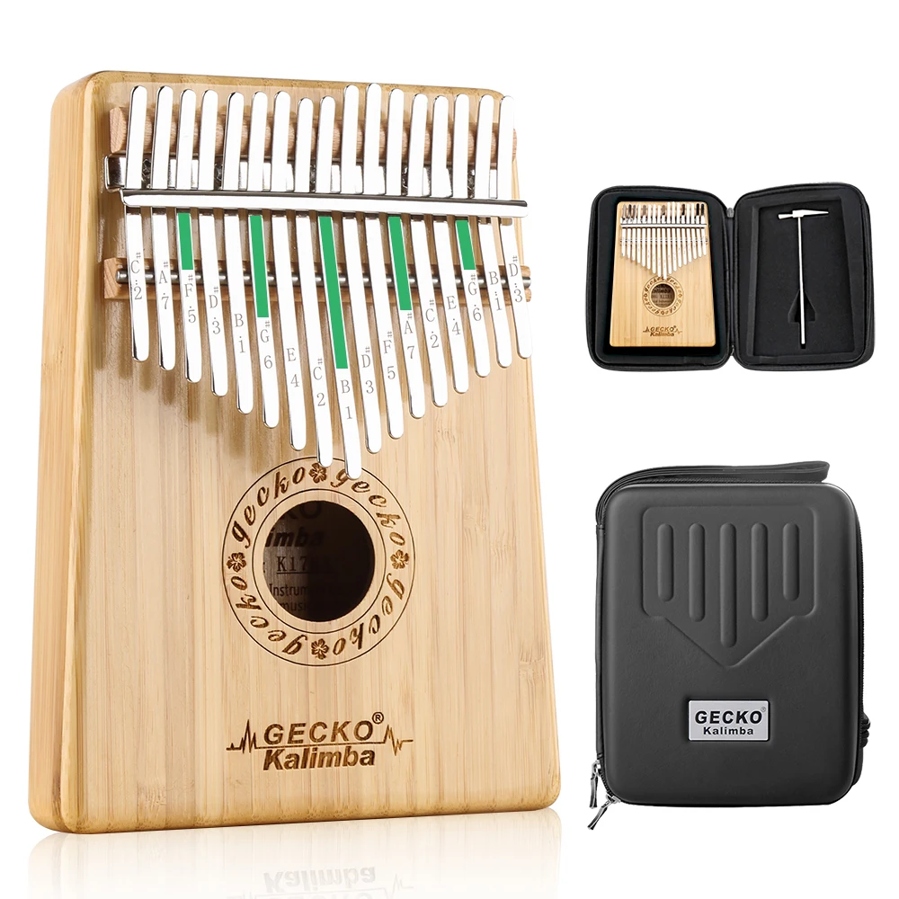 GECKO Kalimba Key Portable Kalimba Musical Instrument Wooden Thumb Piano Finger Piano High Quality 17 2 Pcs Professional Playing