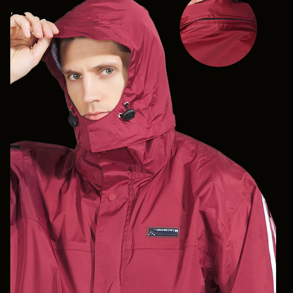 Motorcycle Rain Gear for Men Women Waterproof Lightweight Rain Suits Hideaway Hood  Jacket and Rain Pants for Outdoor
