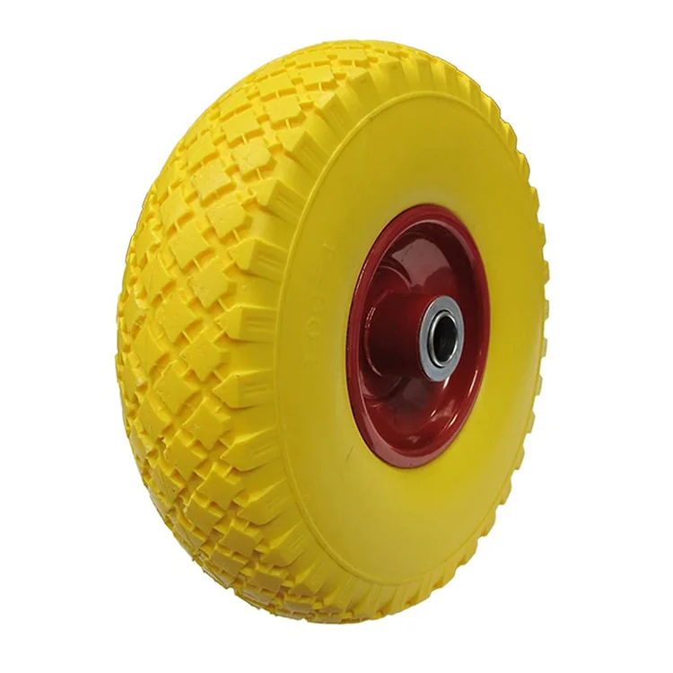 3.00-4 Solid Hand Trolley Flat Free Tire Wheel Sack truck Tyre PU Tire Wheel Wagon cart push cart wheel
