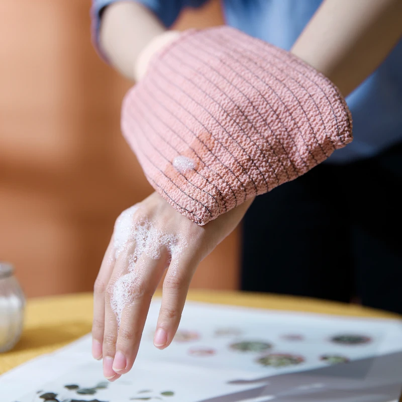 Bath scrub sponge ball cute natural pet bath body gloves scrub