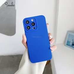 Straight edge angel eye fine hole mobile phone case protective cover frosted silicone TPU solid color soft case