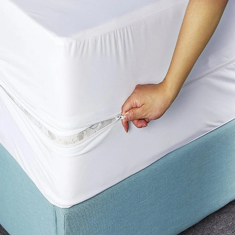 Hypoallergenic Knitted Cotton terry Bed Pad Cover Waterproof Mattress Protector Bedsheet Mattress Encasement