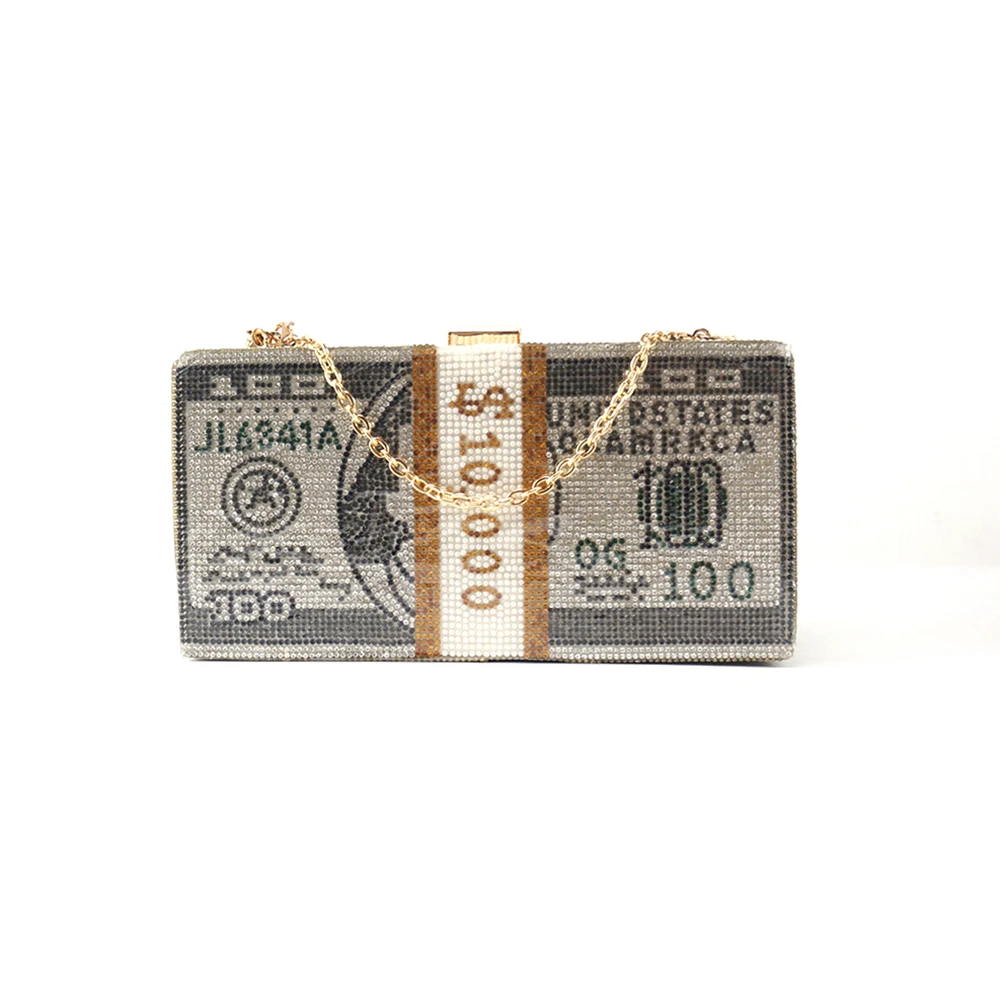 Luxury evening bag for women handbags and purse matching rhinestone shiny crystal money bag
