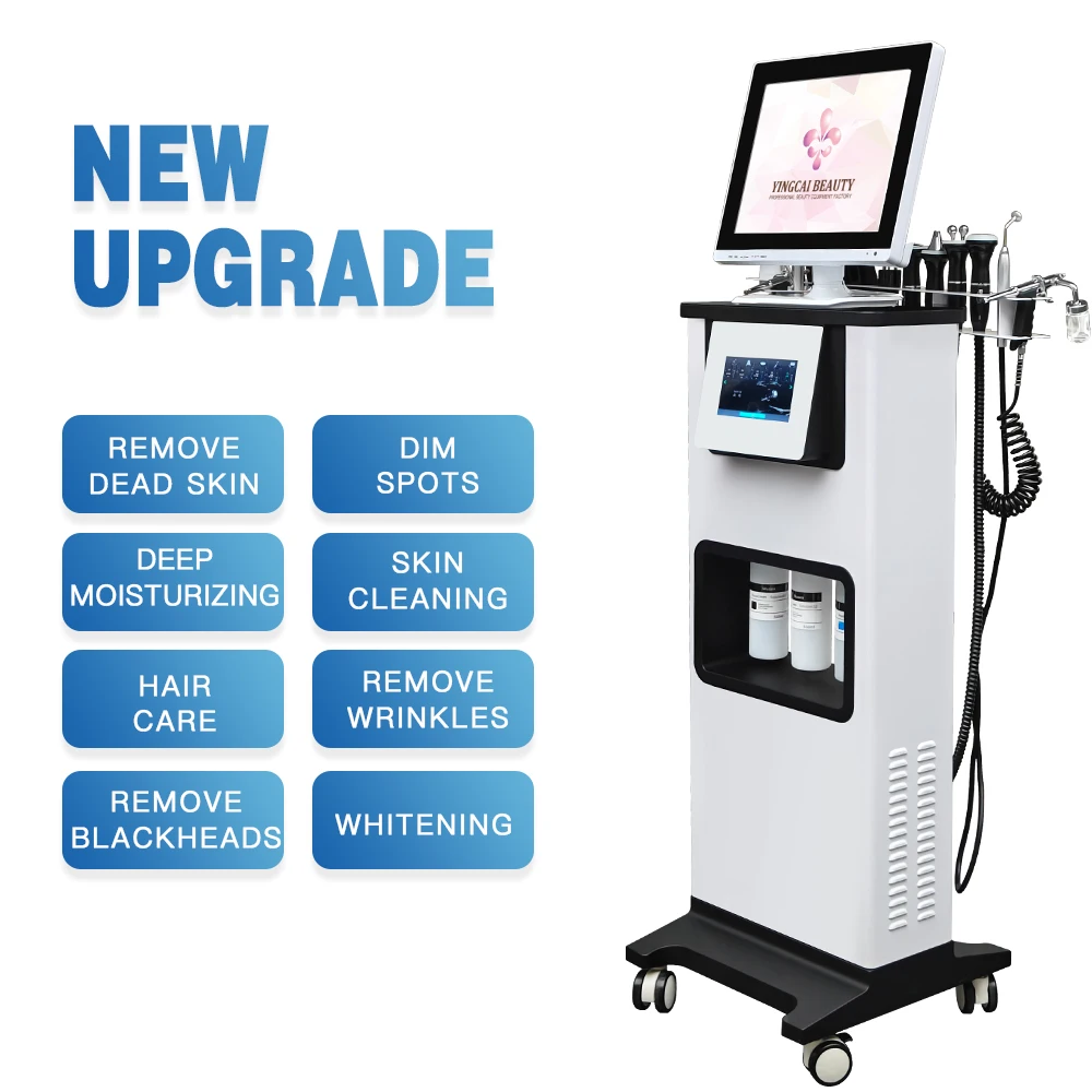 11 in 1 hydro dermabrasion vacuum suction blackhead shovel removal beauty hydra rf aqua peel skin scrubber facial machine