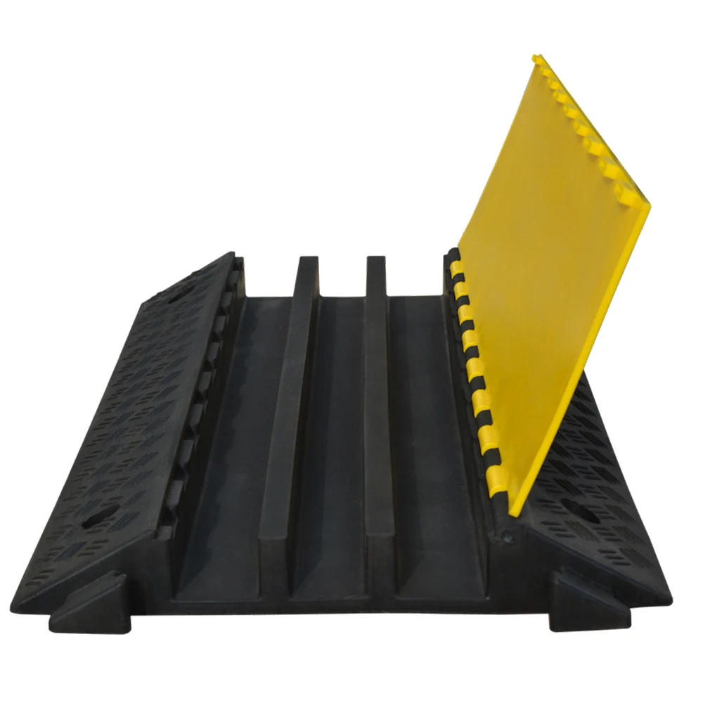 Factory wholesale traffic safety 1 2 3 4 5 wire slots road humps / speed breaker / cable ramp 5 channel protectors