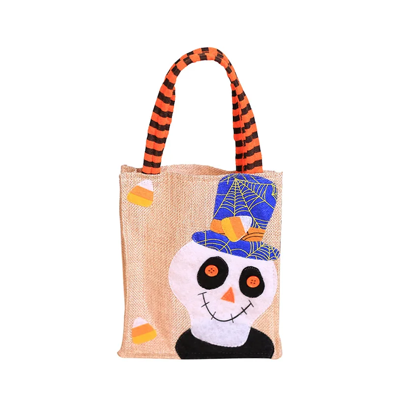 2020 New Halloween Burlap Trick Or Treat Candy tote Bags kids Gift party favors