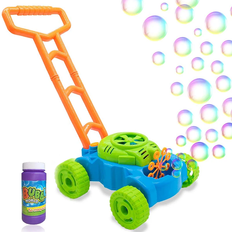 Bubble Mower for Toddlers Kids Bubble Blower Machine Lawn Games Outdoor Push Toys Christmas Birthday Bubble Toys