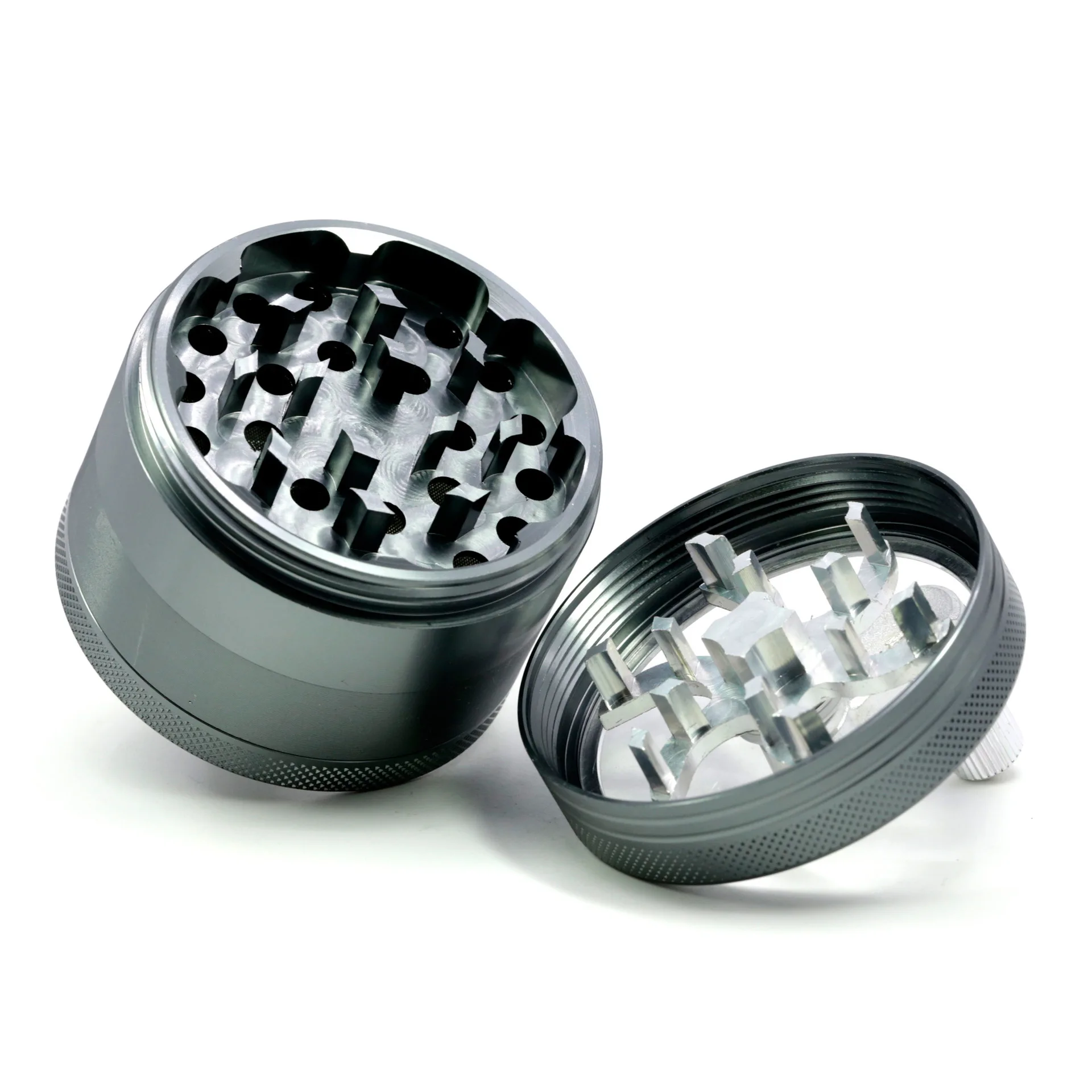 Wholesale  D63mm Aluminum Metal Hand Crank Herb Grinder Manual Tobacco Grinder