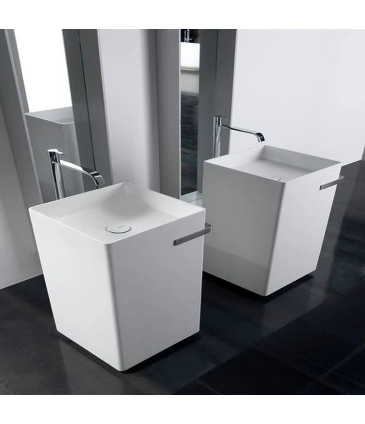 Newest spoon shape white solid surface sink basin factory