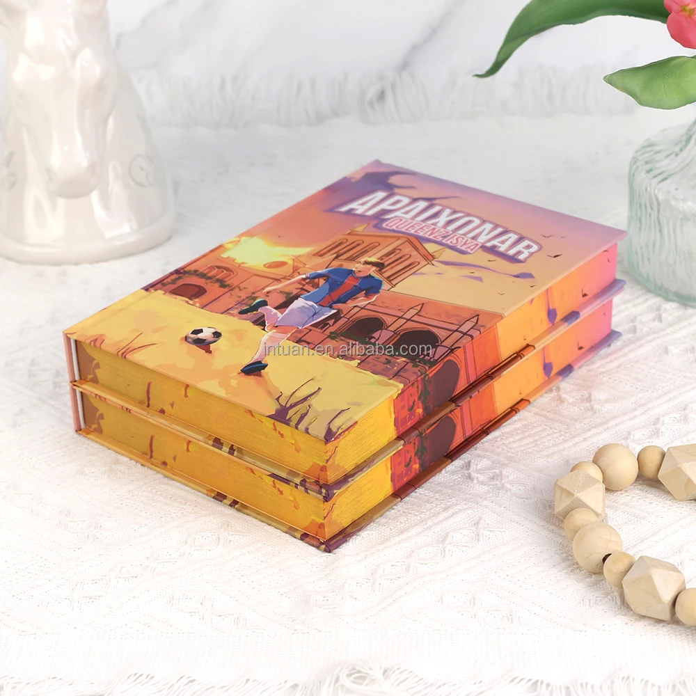 Custom Spray Painted Hardcover Novel Book Art Design with Offset Printing A4/A5 Size for Kraft Paper Packaging Carton Boxes