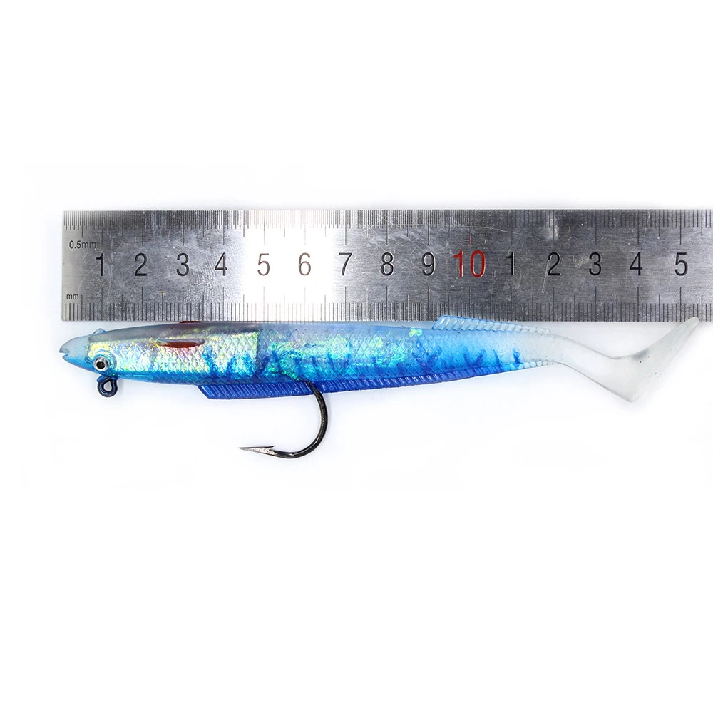 Hot Sales 15cm/30g Multicolor 3d Eyes Artificial Fishing Soft Bait Lead Wrapped Lures Musta Fishhook Seuelos Salmo