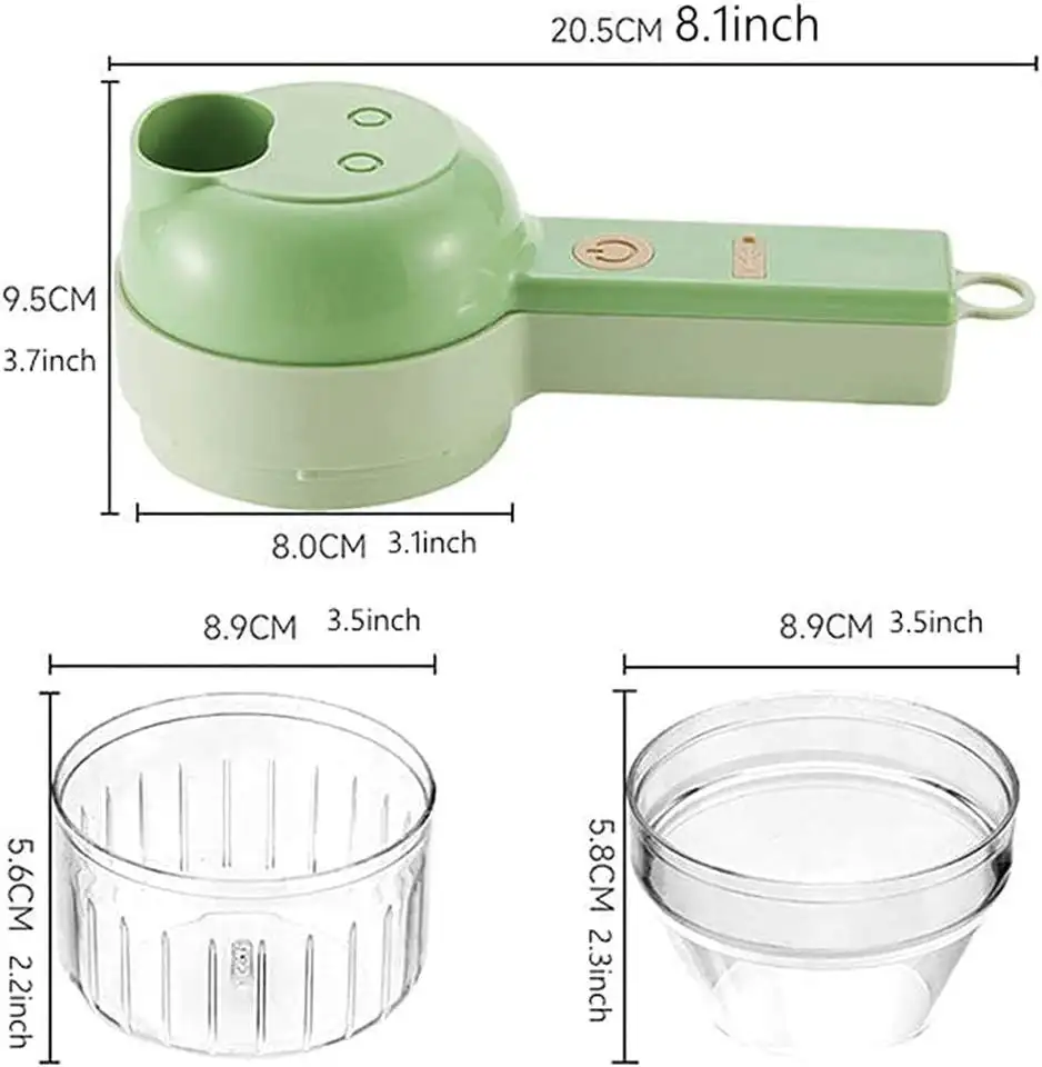 4 in1 Electric Vegetable Cutter Set USB Electric Portable Mini Food Chopper for Garlic Kitchen Vegetable Cutter