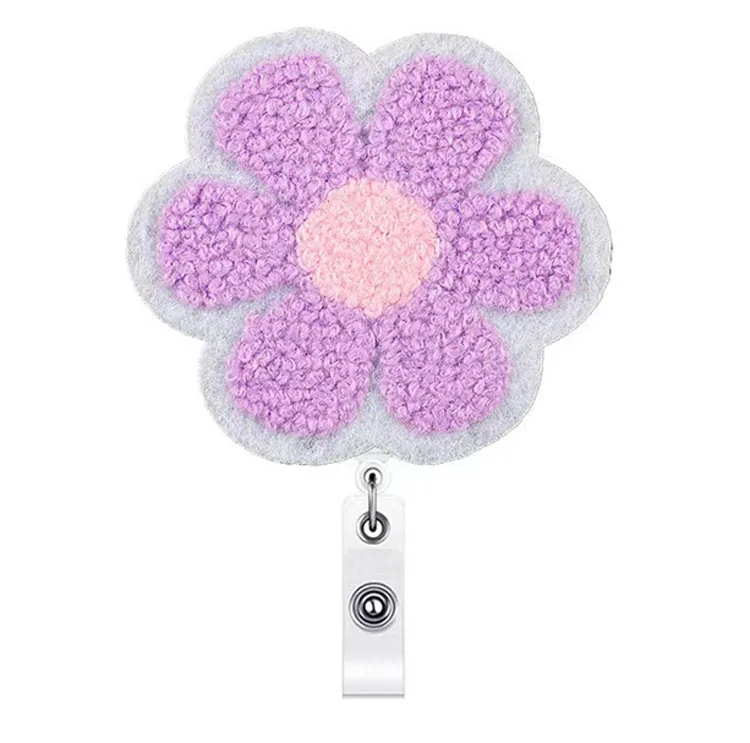 Hot sale stock easy pull button embroidery flower clothes patch badge reel sticker