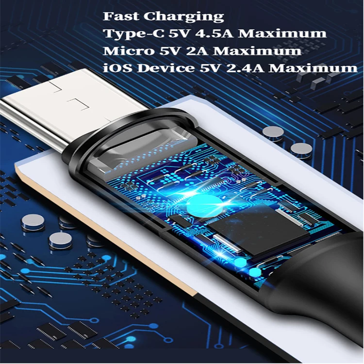 2020 Wholesale Price Good Quality long usb cable 3in1 data line