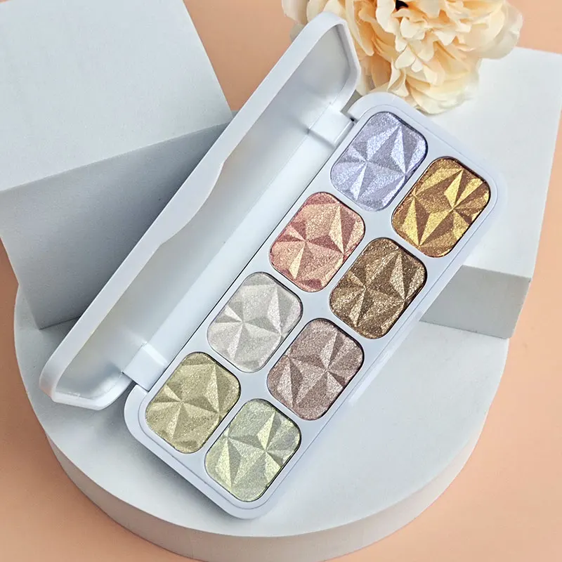 Romantic Bird Custom Logo Face Glow Cruelty Free Private Label Vegan Shimmer Bronzer Makeup 2 in 1 eyeshadow Highlighter Powder