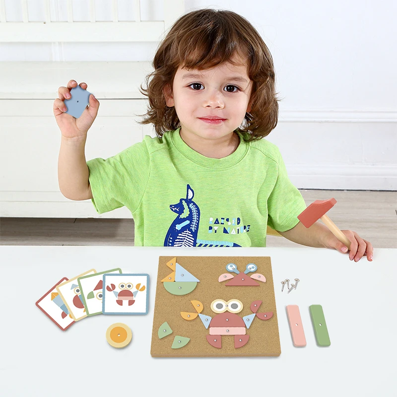 2024 New Creative Kids Tap Games Colorful Board Hammer Shape Puzzle Preschool Educational Toys for kids