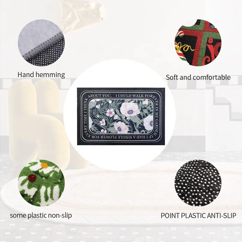 Хорошее качество, винтажный дверной коврик с принтом, моющиеся противоскользящие дверные коврики, коврики, новый дизайн, ковер, дверной коврик, рулон